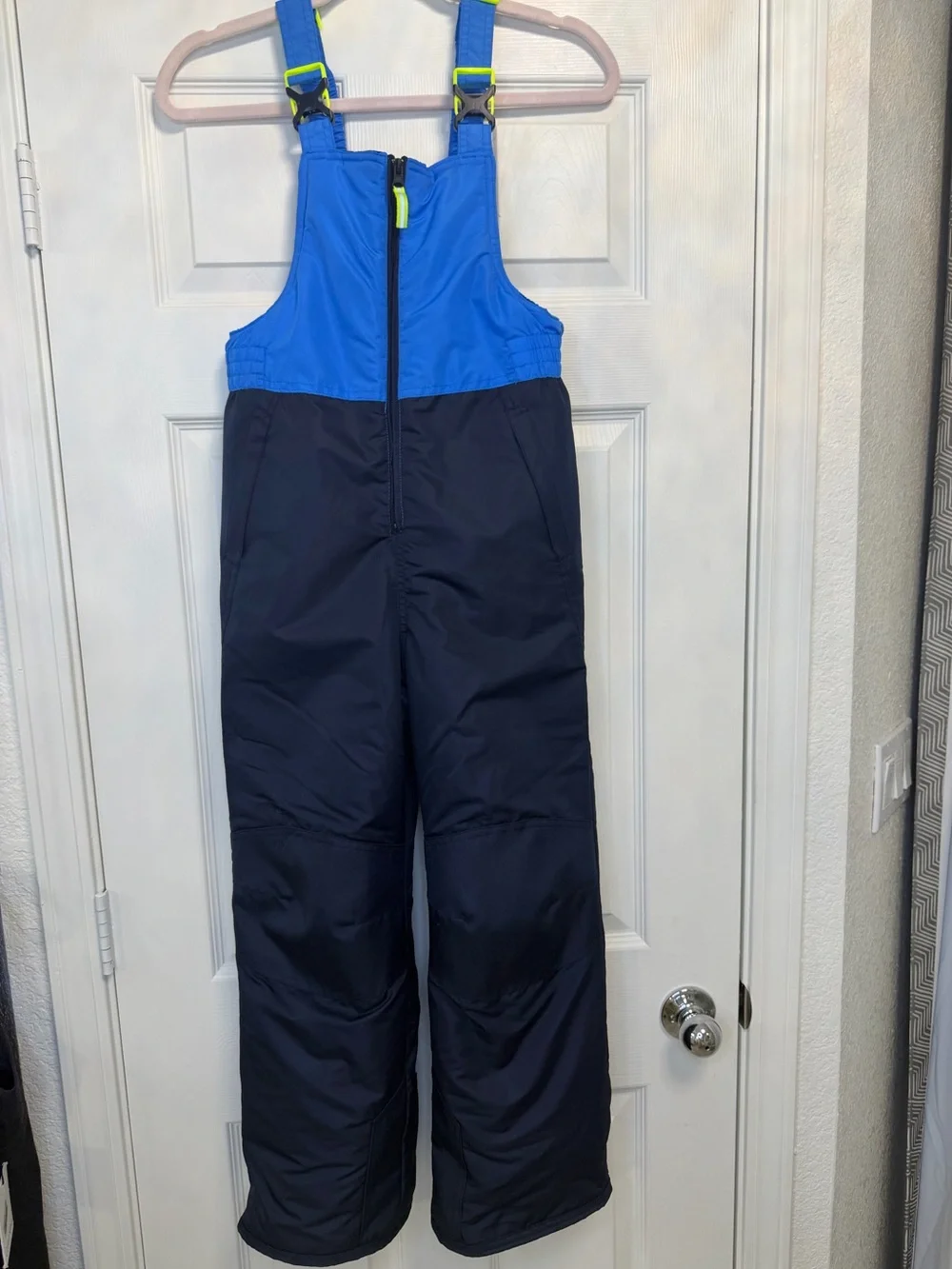 Champion VentureDry Kids Snow Bib Overalls Size M 8-10 Blue Navy Ski Pants EUC